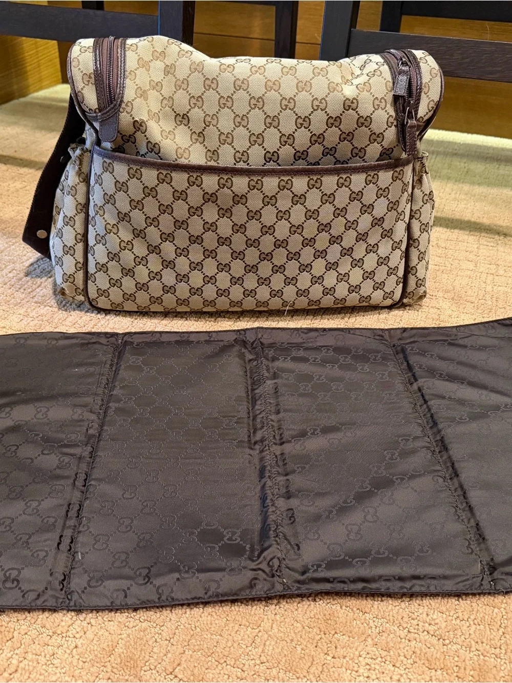 Gucci Beige/Brown GG Canvas Messenger Bag